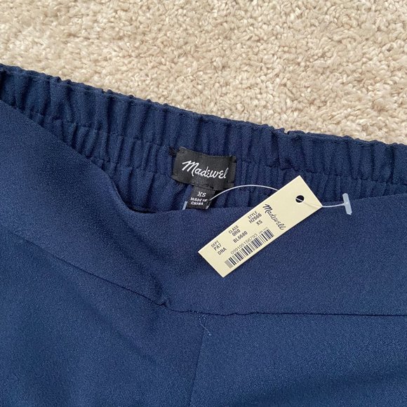 NWT Madewell Huston pull on crop pants navy blue size XS - Picture 3 of 9